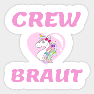 Bachelorette Party Shirt Unicorn Crew Bride Sticker